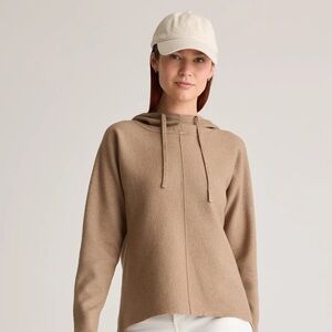 NWOT Quince Eco-Knit Milano Stitch Pullover Hoodie | Warm Taupe | Size S